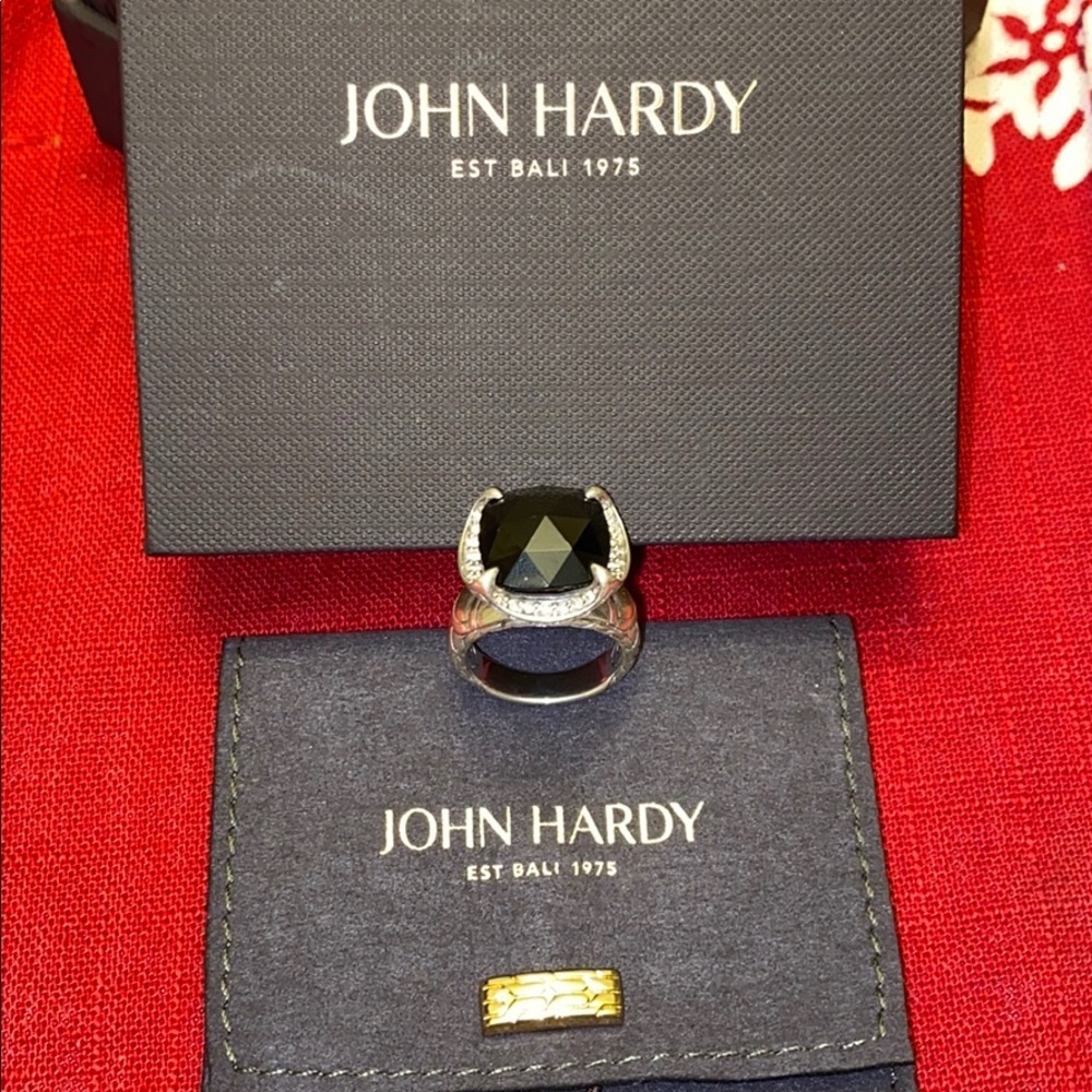 John Hardy Onyx and Diamond Ring
